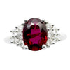 JR0440M - Unheated Ruby with Diamond Ring set in Platinum 950 Setting