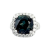 JR0624L - Color Changing Sapphire with Diamond Ring set in 18K White Gold Setting