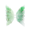 JE0455L - Carved Jade with Diamond Earrings set in 18K White Gold Setting