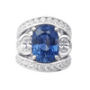 JR3238Z - Blue Sapphire and Diamond Ring set in 18K White Gold Setting