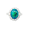 JR0506L - Black Opal with Diamond Ring set in Platinum 900 Setting