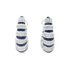 JE0370L - Blue Sapphire and Diamond Hoop Earrings set in 18K White Gold