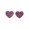 JE0627M - Pink Sapphire Heart Earrings set in 18K White Gold Setting