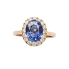 JR0459L - Blue Sapphire with Diamond Ring set in 18K Rose Gold Setting
