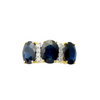 JR0432L - Blue Sapphire with Diamond Ring set in 18K Gold Setting