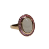 JR0046K - White Jade with Pink Sapphire Ring Set in 18K Rose Gold Setting