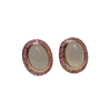 JE0031K - White Jade with Pink Sapphire Earrings Set in 18K Rose Gold Setting