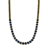 JN0005K - Blue Sapphire with Diamond Necklace set in 18k Gold Setting