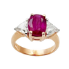 JR0212N - Ruby 2.57 with Diamond Ring set in 18K Rose Gold Setting