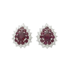 JE0165M - Ruby and Diamond Earrings set in 18K White Gold Setting
