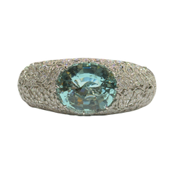 JB0048K - GIA Certified Paraiba Tourmaline with Filigree Diamond Bangle Bracelet in Platinum Setting