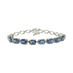 JB0044K - Blue Sapphire Bracelet Set in 14K White Gold Setting