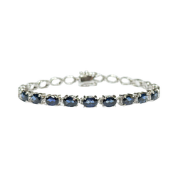 JB0045K - Blue Sapphire Bracelet Set in 14K White Gold Setting