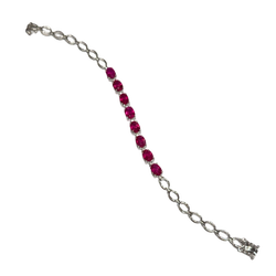 JB0046K - Ruby Bracelet Set in 14K White Gold Setting
