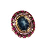 JR0126K - Blue Star Sapphire with Pink Sapphire Ring Set in 18K Rose Gold Setting