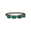 JR0131K - Emerald with Diamond Ring Set in 18K White Gold Setting