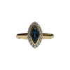 JR0121K - Marquise Blue Sapphire with Diamond Ring Set in 18K Gold Setting