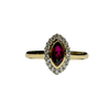 JR0122K - Marquise Ruby with Diamond Ring Set in 18K Gold Setting
