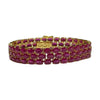 JB0058K - Triple-Rows Ruby Tennis Bracelet Set in 14K Gold Setting