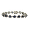 JB0052K - Blue Sapphire with Diamond Bracelet Set in 18K White Gold Setting