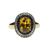 JR0220K - Yellow Sapphire with Blue Sapphire & Diamond Ring set in 18K Gold Setting