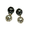 JE0109K - B&W South Sea Pearl with B&W Diamond Earrings Set in 18K Gold Setting