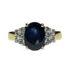 JR0250K - Blue Sapphire with Diamond Ring Set in 18K Gold Setting