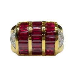 JR0242K - Ruby with Diamond Ring Set in 18K Gold Setting