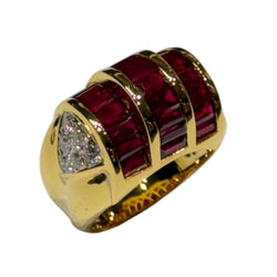 JR0242K - Ruby with Diamond Ring Set in 18K Gold Setting
