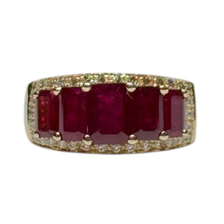JR0241K - Ruby with Diamond Ring Set in 18K Gold Setting