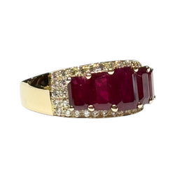 JR0241K - Ruby with Diamond Ring Set in 18K Gold Setting