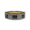 JR0166K - Blue Sapphire with Diamond Ring Set in 18K Gold Setting