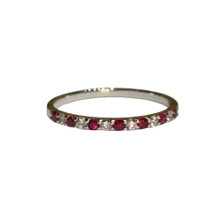 JR0190K - Ruby with Diamond Band Set in 18K White Gold Setting
