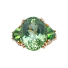 JR0610L - Green Tourmaline,Tsavorite and Diamond Ring set in 18K Rose Gold Setting