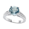 JR0477M - Aquamarine with Diamond Ring set in 18K White Gold Setting