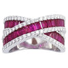 JR0683L - Ruby with Diamond Ring set in 18K White Gold Setting