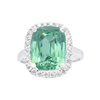 JR0576L - Mint Green Tourmaline with Diamond Ring set in 18K White Gold Setting