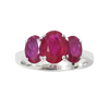 JR0030K - Trilogy Ruby Ring set in 18K White Gold Setting