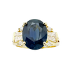 JR0711L - Blue Sapphire with Diamond Ring set in 18K Gold Setting