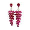JE0023K - Ruby with Diamond Dangling Earrings set in 18K Rose Gold Setting