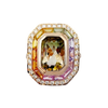 JR0479L - Bi-Color Tourmaline with Multi Color Sapphire & Diamond Ring set in 18K Rose Gold Setting