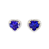 JE0321L - Heart Shape Tanzanite with Diamond Earrings set in 18K Yellow/White Gold