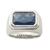 JR0184LK - Blue Sapphire Men’s Ring set in Platinum 950 Setting