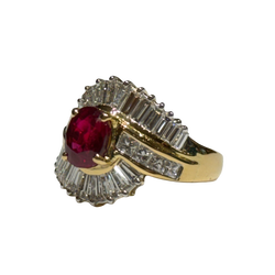 JR0261K - Burmese Pigeon’s Blood Ruby with Diamond Ring Set in 18K Gold Setting
