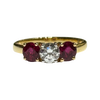JR0280K - Diamond with Ruby Ring Set in 18K Gold Setting