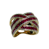 JR0284K - Ruby with Diamond Ring set in 18K Gold Setting