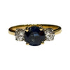 JR0278K - Blue Sapphire with Diamond Ring Set in 18K Gold Setting