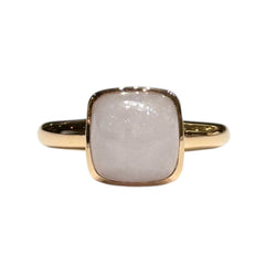 JR0302K - Cushion Lavender Jade Ring Set in 18K Rose Gold Setting