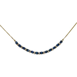 JN0036K - Blue Sapphire with Diamond Necklace Set in 18K Gold Setting