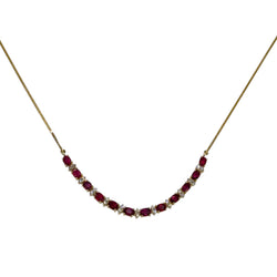 JN0037K - Ruby with Diamond Necklace Set in 18K Gold Setting